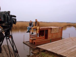 Mikołaj Rey na dachu tratwy